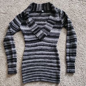 Striped Gray Women's Sweater